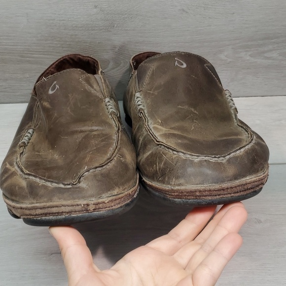 Olukai Mens Moloa Leather Loafer Slip on shoes sz 13 main image 5